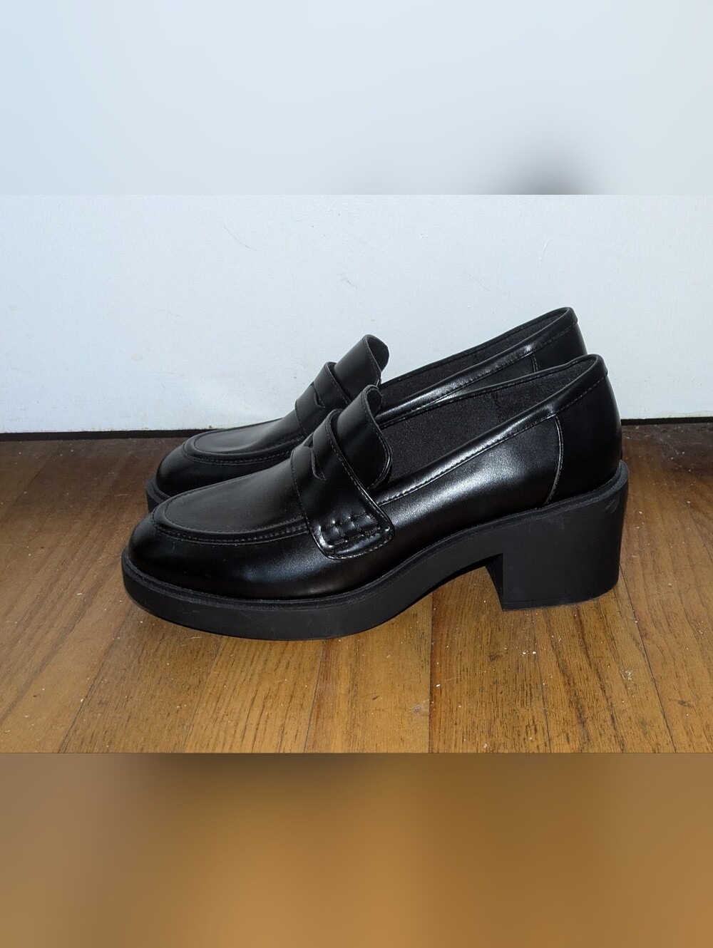 No Boundaries Chunky Platform Loafers Black Size 11 Y2K